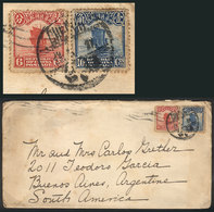 CHINA Cover Sent From Chefoo To Argentina On 28/MAY/1927 Franked With 16c., Buen - Otros & Sin Clasificación