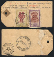 BELGIAN CONGO Mail Tag Used To Frank A Fragile Parcel (containing Scientific Obj - Sonstige & Ohne Zuordnung