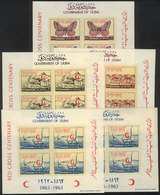 DUBAI Year 1963, Red Cross International, Set Of 4 Imperforate Sheets, And One S - Dubai