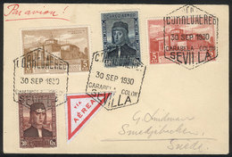 SPAIN Cover With Airmail Stamps Of The Ibero-American Expo, With Cancels Of 30/S - Other & Unclassified