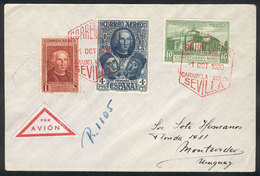 SPAIN "Registered Airmail Cover Sent From Sevilla To Uruguay On 1/OC/1930 Franke - Altri & Non Classificati