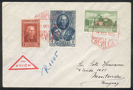 SPAIN "Registered Airmail Cover Sent From Sevilla To Uruguay On 1/OC/1930 Franke - Andere & Zonder Classificatie