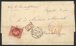 FRANCE Folded Cover Franked With 80c., Sent From Paris To Buenos Aires On 8/DE/1 - Otros & Sin Clasificación