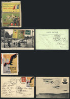 FRANCE 2 Attractive Cinderellas Topic AVIATION, On 2 Postcards Used In 1910 And - Sonstige & Ohne Zuordnung