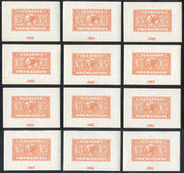 GREAT BRITAIN Sc.93, 1882 5£ Orange, Reproduction In Sheet With Gum, Lot Of 12 S - Autres & Non Classés