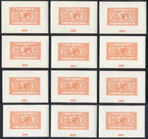 GREAT BRITAIN Sc.93, 1882 5£ Orange, Reproduction In Sheet With Gum, Lot Of 12 S - Sonstige & Ohne Zuordnung