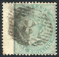 GREAT BRITAIN Sc.28a, 1856 1sh. Light Green, Left Sheet Margin, VF! - Autres & Non Classés