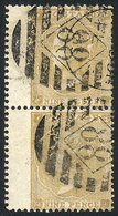 GREAT BRITAIN Sc.40, 1862 9p. Light Bistre, Vertical Pair With Left Sheet Margin - Autres & Non Classés