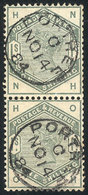 GREAT BRITAIN Sc.107, 1883/4 1sh. Green, Horizontal Pair Used In Portree, VF Qua - Autres & Non Classés