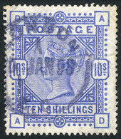 GREAT BRITAIN Sc.109, 1884 10sh. Ultramarine, Very Nice Example (tiny Crease), C - Other & Unclassified