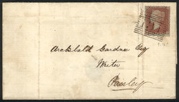 GREAT BRITAIN Folded Cover Sent From Edinburgh To Paisley On 25/JA/1856 Franked - Oficiales