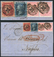 GREAT BRITAIN "13/SE/1859 London - Napoli (Italy): Folded Cover With Multicolor - Dienstmarken