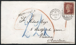 GREAT BRITAIN "23/JUN/1871 London - Vienna (Austria): Cover Franked By SC.43 (1p - Servizio