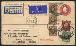 GREAT BRITAIN Registered Airmail Cover Sent From London To Argentina On 13/OC/19 - Officials