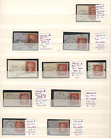 GREAT BRITAIN Circa 1850, More Than 50 Stamps Of 1p. With Varied Cancels, Some V - Servizio