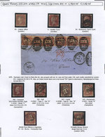 GREAT BRITAIN CANCELS On The 1p. Of 1864 (Sc.33, SG.43), Developed On Pages Acco - Oficiales