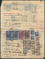 ITALY Very Nice Revenue Stamps (including High Values) On A Document Of The Year - Revenue Stamps