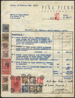 ITALY Very Nice Revenue Stamps (including High Values) On A Document Of The Year - Revenue Stamps