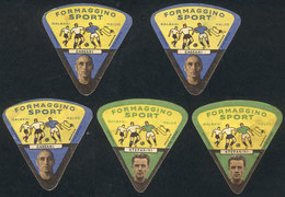 ITALY 5 Old Labels With Views Of FOOTBALL Players, Interesting! - Autres & Non Classés