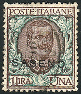 ITALY - SASENO Sc.8, 1923 1L., High Value Of The Set, Used, VF And Rare! - Saseno