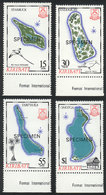 KIRIBATI Sc.456/9, 1985 Maps & Fauna, Cpl. Set Of 4 Values With SPECIMEN Overpri - Kiribati (1979-...)