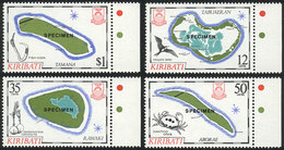 KIRIBATI Sc.487/90, 1987 Maps & Birds, Cpl. Set Of 4 Values With SPECIMEN Overpr - Kiribati (1979-...)