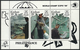 KIRIBATI Sc.527, Stamp Expos, Cpl. Set Of 3 Values In A Souvenir Sheet With SPEC - Kiribati (1979-...)