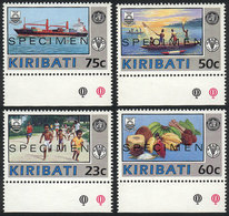 KIRIBATI Sc.595/8, 1992 Fruit, Ships And Children, Cpl. Set Of 4 Values With SPE - Kiribati (1979-...)