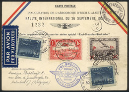 LUXEMBOURG 26/SE/1937 Special Flight Esch - Bruxelles - Stockholm, Special Card - Other & Unclassified