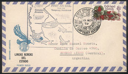 FALKLAND ISLANDS/MALVINAS 15/NO/1972 LADE First Airmail From The Temporary Aerod - Falklandinseln