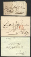 WORLDWIDE 3 Pre-stamp Letters With Marks Of PAMPLONA (Spain), Amsterdam (Netherl - Sonstige & Ohne Zuordnung