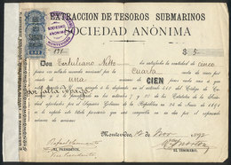 URUGUAY "Receipt For The Payment Of Part Of A Share Of ""Anónima Extracción De T - Uruguay