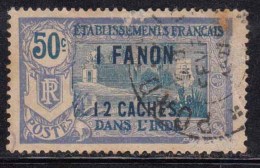 France French India 1923 Used, 1fa 12c On 50c, As Scan - Usati
