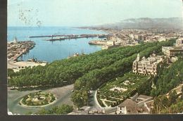 Delcampe - K2. Spain Espana MALAGA Dark Door Gardens In Background Harbour Puerta Oscura Porte Oscure Posted Postcard - Málaga