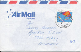 Australia Air Mail Cover Sent To Denmark 1993 Single Franked - Lettres & Documents