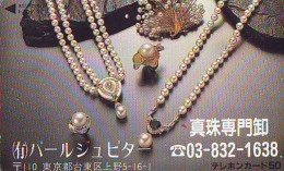 Télécarte Japon (621) JEWELRY- Ring Necklace  Diamond  PEARL -  SCHMUCK  BIJOUX - Bague  Collier  Diamant  PEARL - Mode