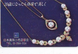 Télécarte Japon (622) JEWELRY- Ring Necklace  Diamond  PEARL -  SCHMUCK  BIJOUX - Bague  Collier  Diamant  PEARL - Mode