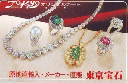 Télécarte Japon (652) JEWELRY- Ring Necklace  Diamond  PEARL -  SCHMUCK  BIJOUX - Bague  Collier  Diamant  PEARL - Mode