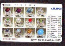 Télécarte Japon (683) JEWELRY- Ring Necklace  Diamond  PEARL -  SCHMUCK  BIJOUX - Bague  Collier  Diamant  PEARL - Mode