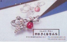 Télécarte Japon (687) JEWELRY- Ring Necklace  Diamond  PEARL -  SCHMUCK  BIJOUX - Bague  Collier  Diamant  PEARL - Mode