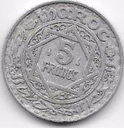 Maroc 5 Francs Empire Cherifien Aluminium - Morocco