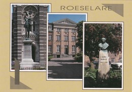 Postkaart Roeselare ( Nieuw ) : Standbeeld A. Rodenbach / Klein Seminarie / Guido Gezelle - Roeselare