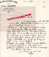 87 - SAILLAT- LETTRE MANUSCRITE SIGNEE  PAUL AUDET-MARCHAND DE VINS - 1930 - 1900 – 1949