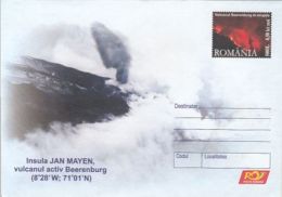 GEOLOGY, BEERENBURG VOLCANO, JAN MAYEN ISLAND, COVER STATIONERY, ENTIER POSTAL, 2005, ROMANIA - Volcanos