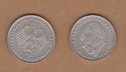 AC - GERMANY 2 MARK 1976 F   VF+  KONRAD ADENAUER  KM#124 - 2 Mark