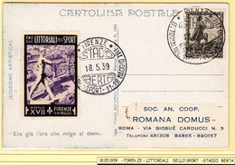 Beautiful Cover With Cancellation "STADIO BERTA". Italian Football Soccer Rare. Firenze Stadium. - Usati