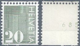 Ziffer 484R, 20 Rp.grün  (verschobene Kontrollnummer / Verschnitt)             1972 - Coil Stamps