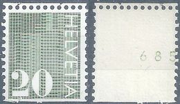 Ziffer 484R, 20 Rp.grün  (verschobene Kontrollnummer / Verschnitt)             1972 - Franqueo