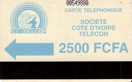 COSTA DE MARFIL. IVC-10. Blue Logo - Notched. 1994. With Dashed Zero: "Ø". (001) - Costa De Marfil