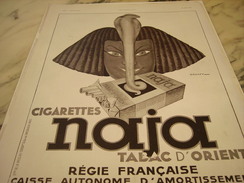 ANCIENNE AFFICHE PUBLICITE TABAC D ORIENT CIGARETTES NAJA  1937 - Autres & Non Classés